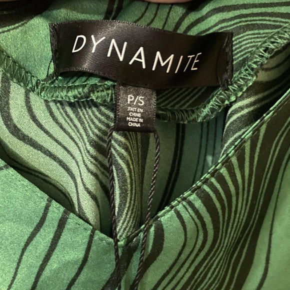 Green & Black Satin Slip Dress ππ€ - Picture 2 of 4